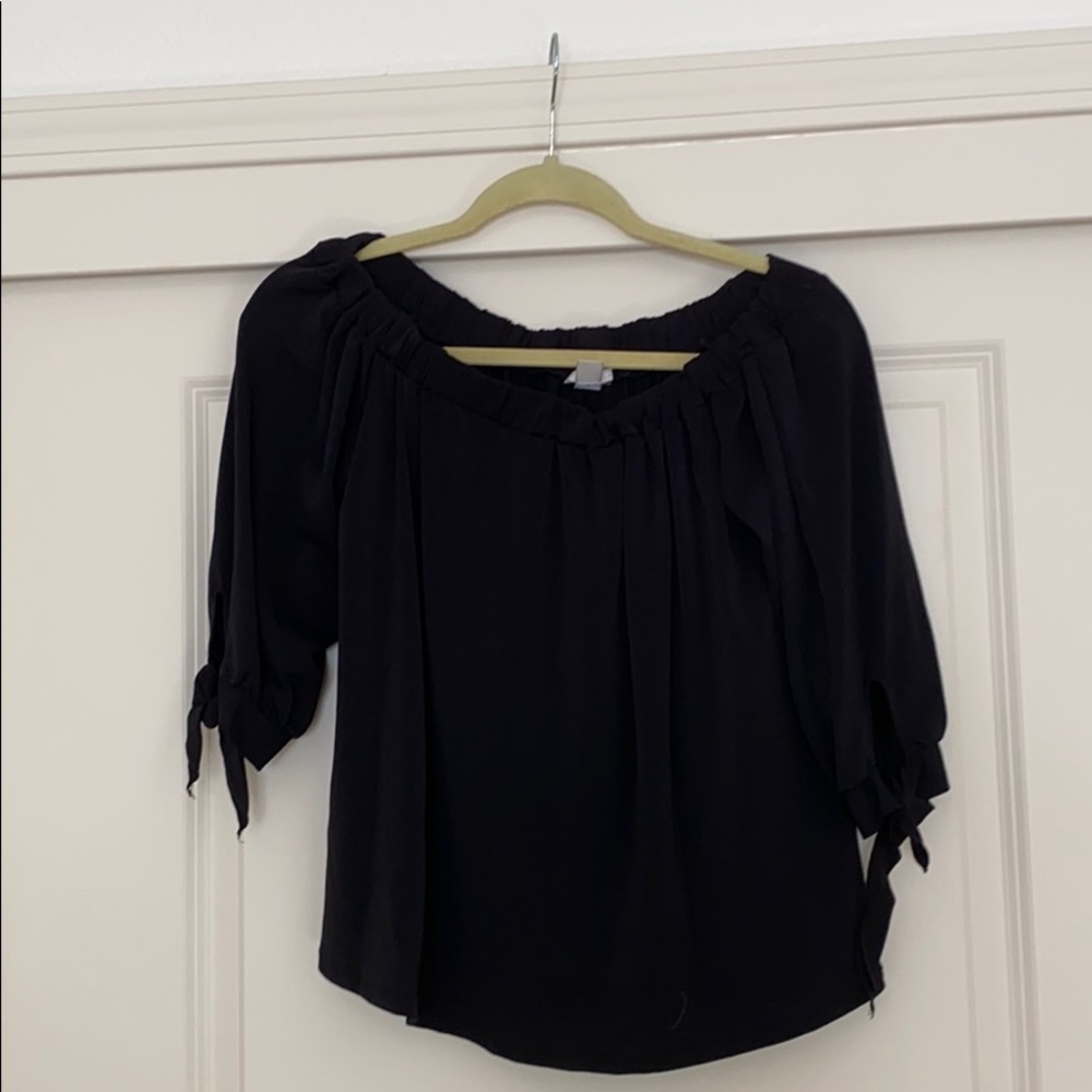 Black off the shoulder top